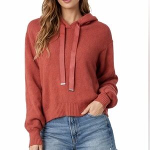Express‎ Women’s Hooded Sweater Rust Red Medium